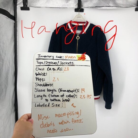 Tommy Hilfiger Navy Sherpa Bomber Jacket size Large - Picture 16 of 16